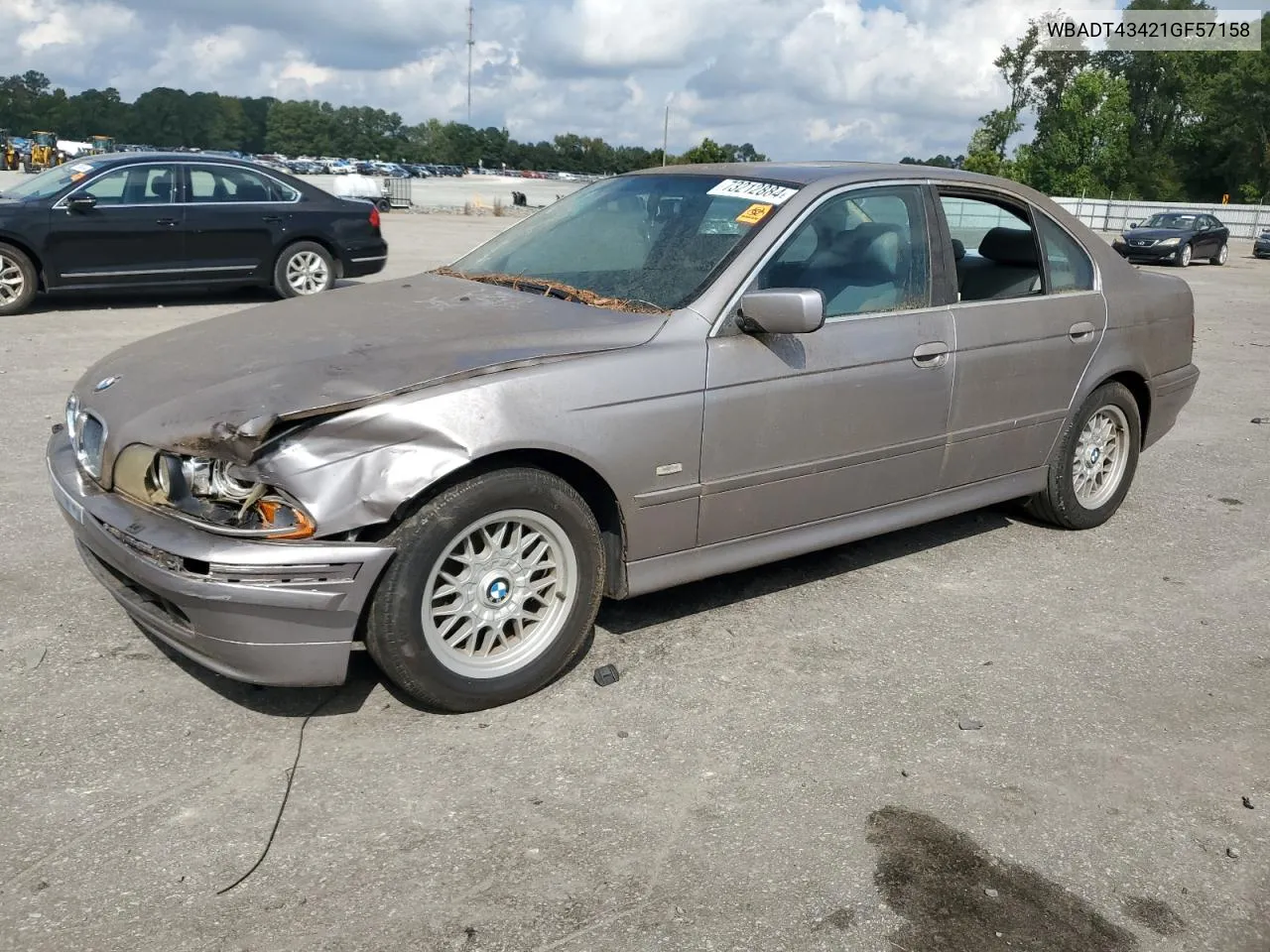 2001 BMW 525 I Automatic VIN: WBADT43421GF57158 Lot: 73212884