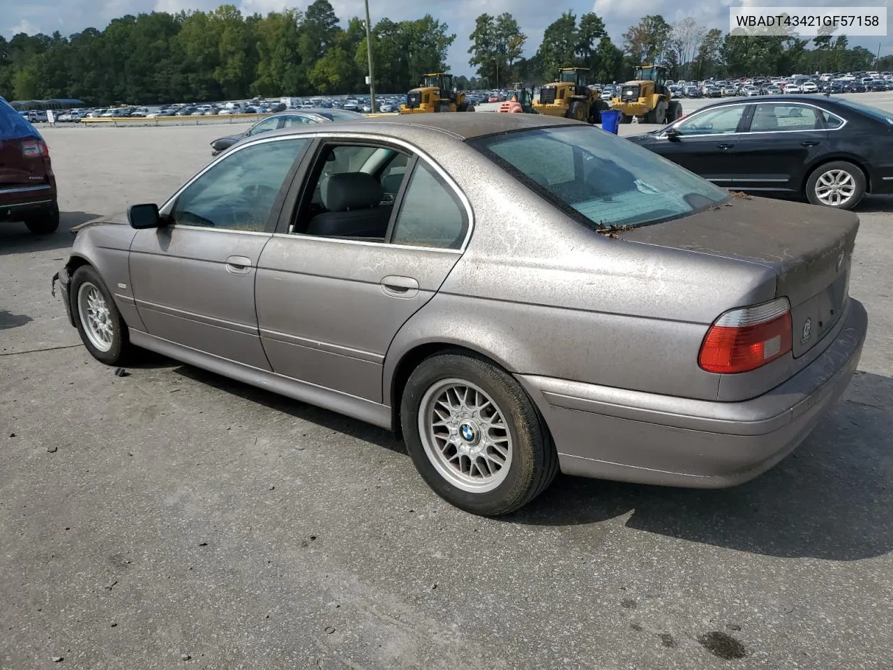 2001 BMW 525 I Automatic VIN: WBADT43421GF57158 Lot: 73212884