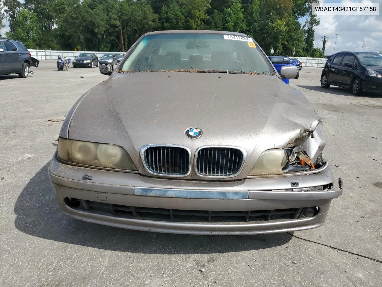 2001 BMW 525 I Automatic VIN: WBADT43421GF57158 Lot: 73212884