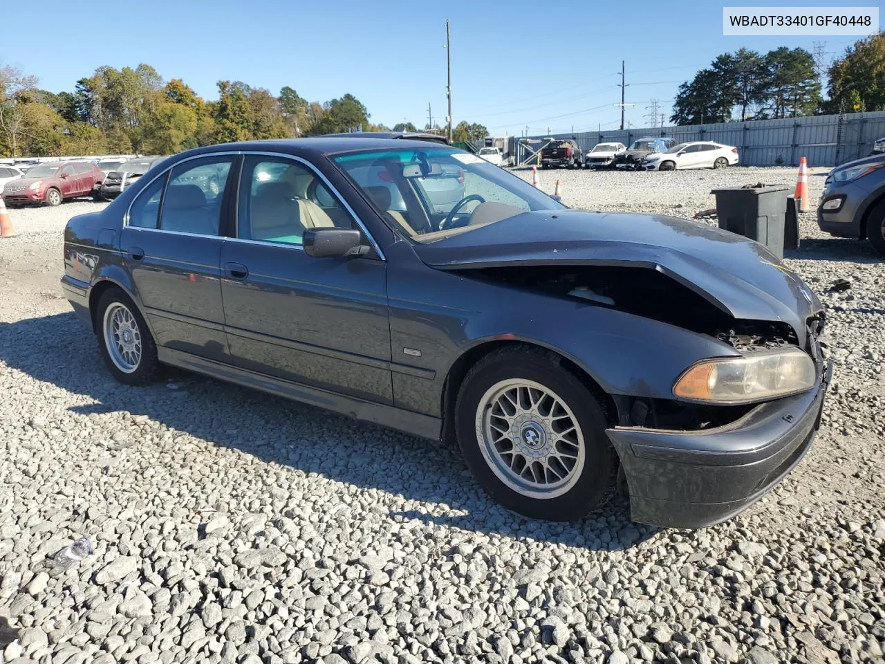 2001 BMW 525 I VIN: WBADT33401GF40448 Lot: 76770544