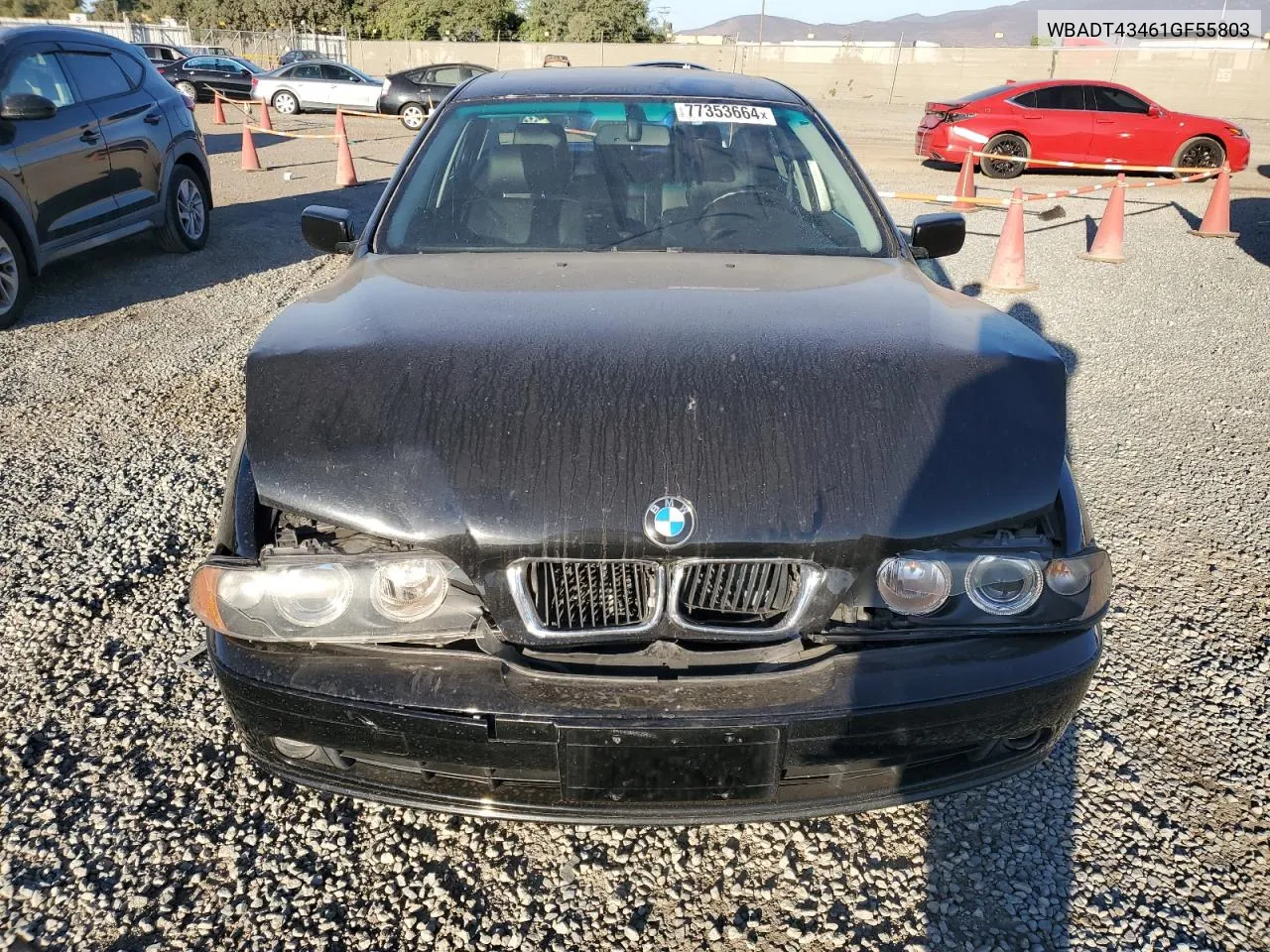 2001 BMW 525 I Automatic VIN: WBADT43461GF55803 Lot: 77353664