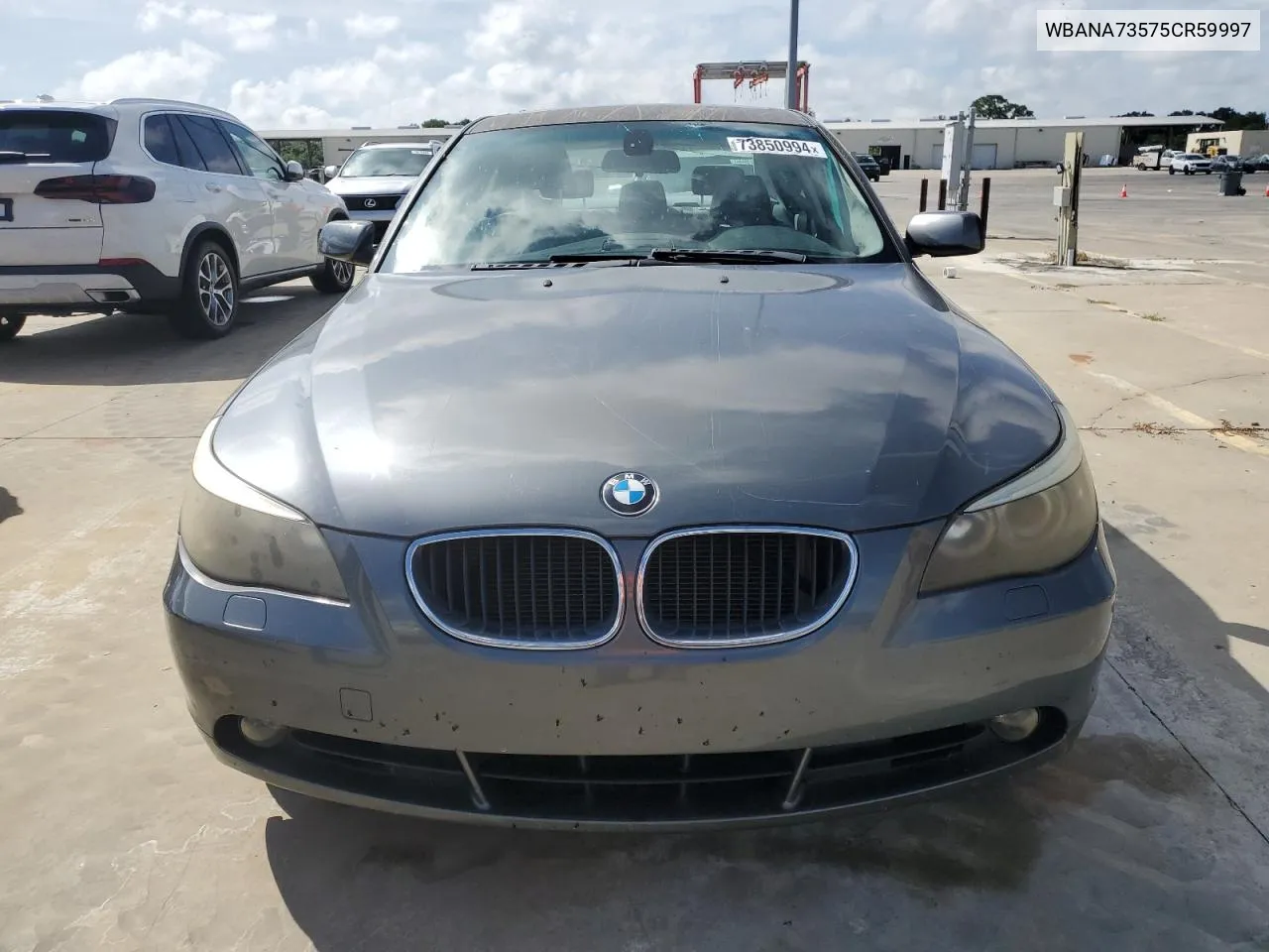 2005 BMW 530 I VIN: WBANA73575CR59997 Lot: 73850994