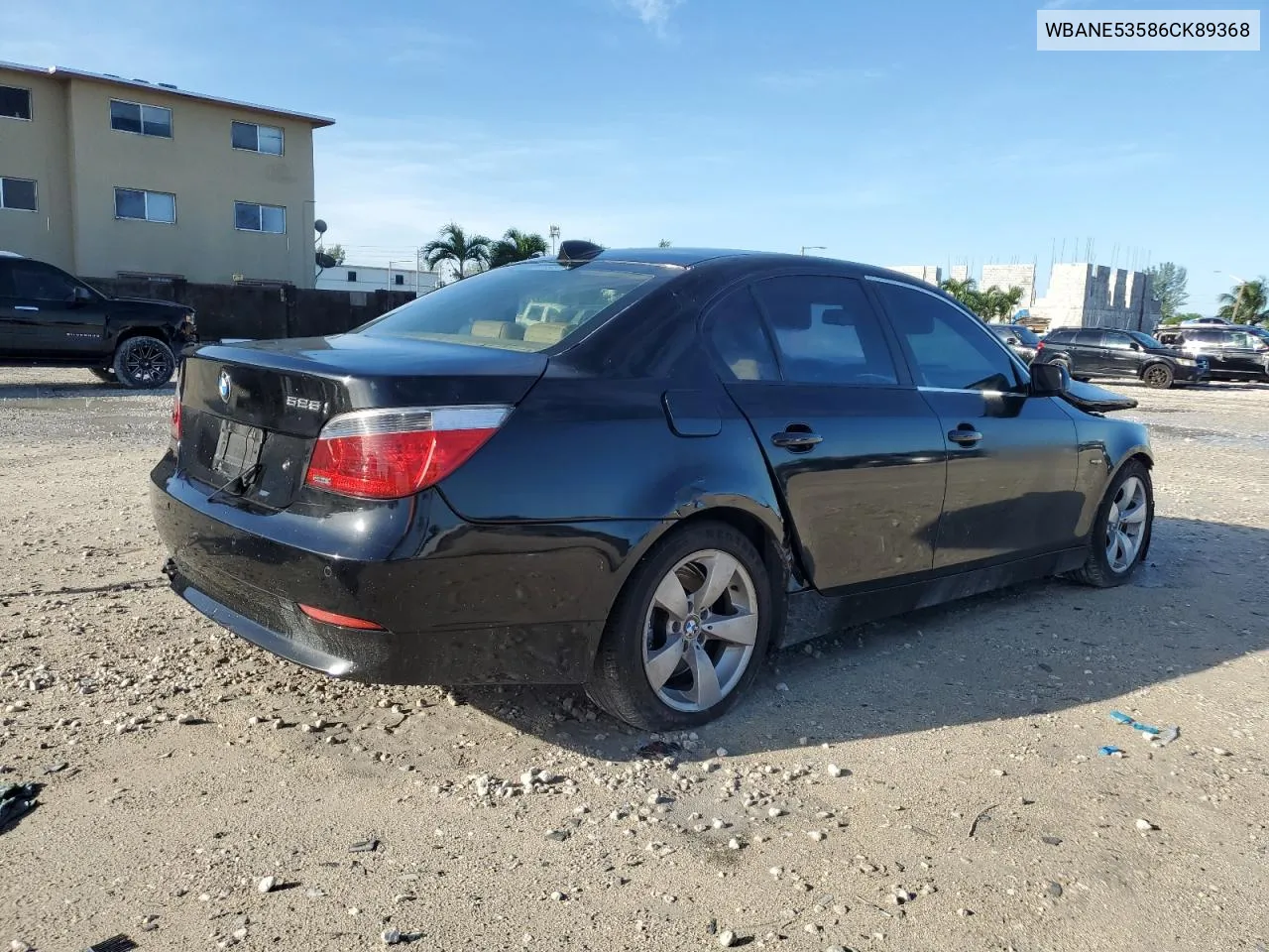 2006 BMW 525 I VIN: WBANE53586CK89368 Lot: 75101024