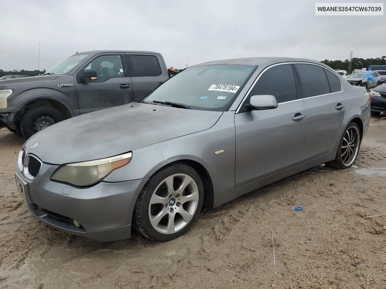 2007 BMW 525 I VIN: WBANE53547CW67039 Lot: 70478194