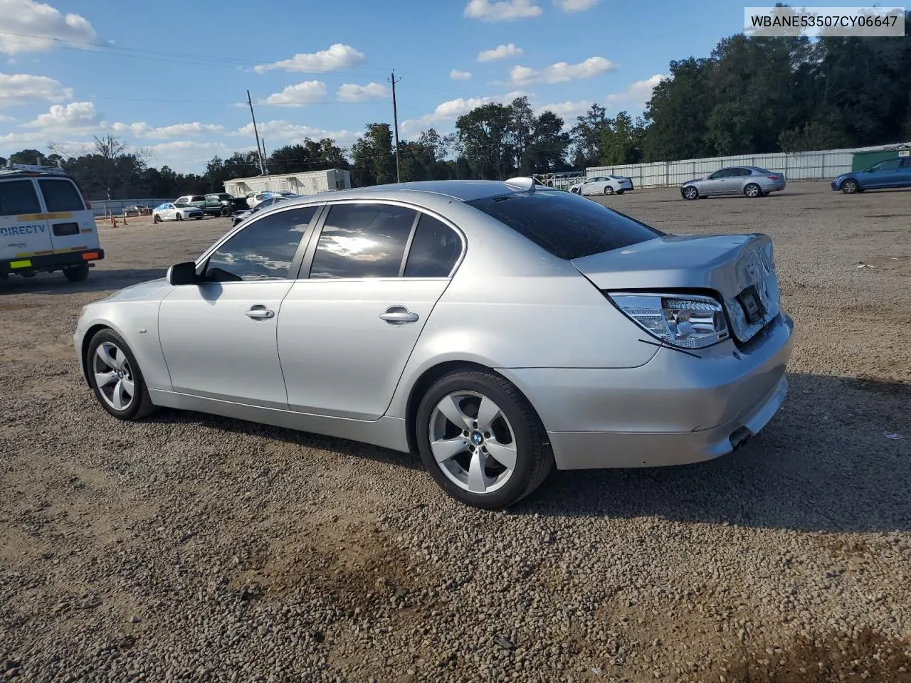 2007 BMW 525 I VIN: WBANE53507CY06647 Lot: 74878564