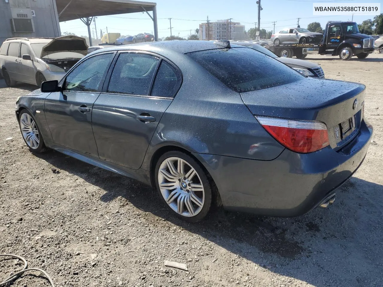 2008 BMW 550 I VIN: WBANW53588CT51819 Lot: 78507094