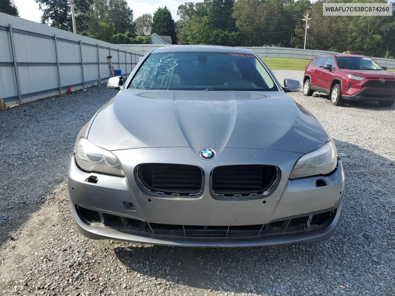 2011 BMW 535 Xi VIN: WBAFU7C53BC874260 Lot: 72896304