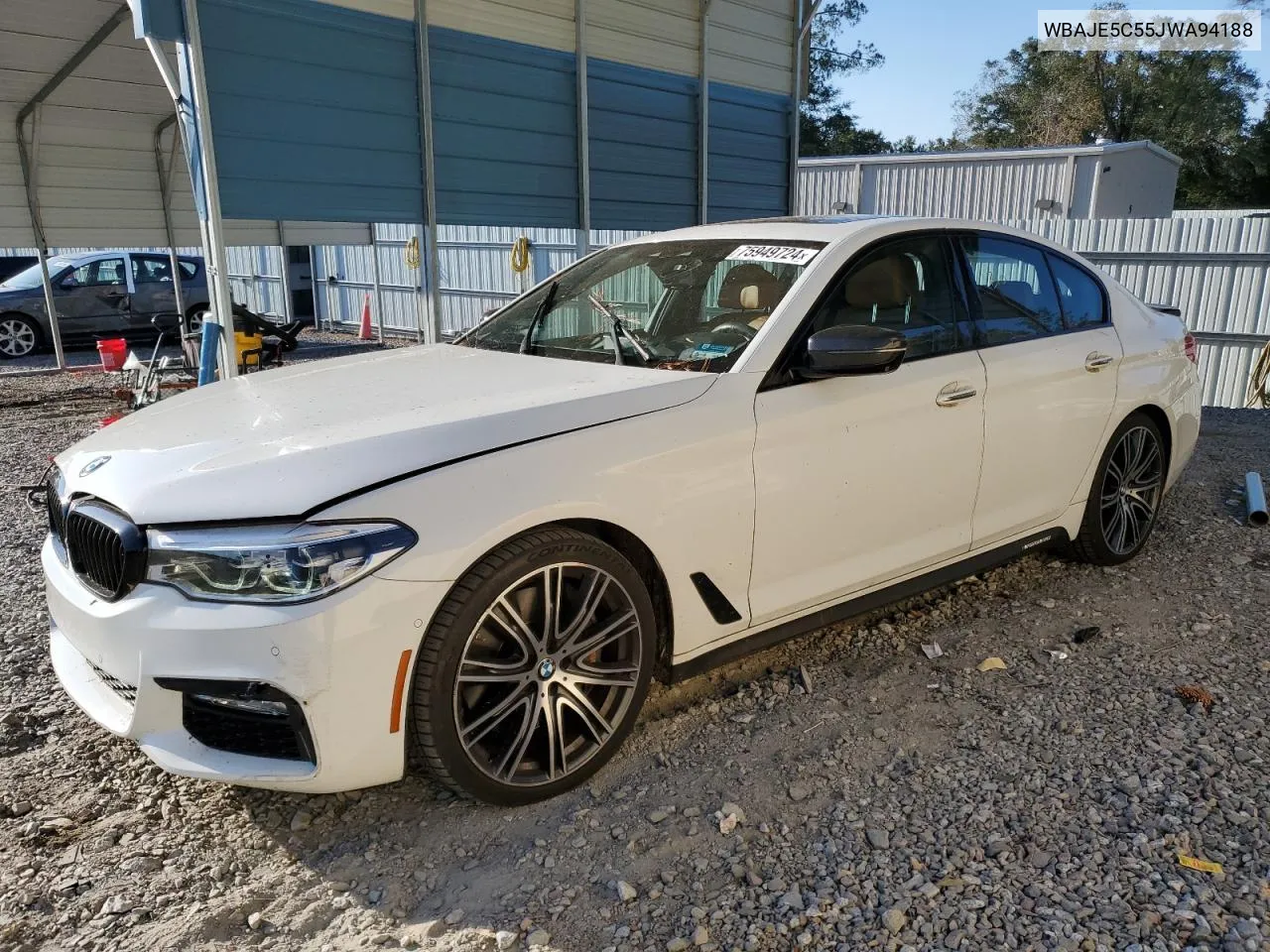 2018 BMW 540 I VIN: WBAJE5C55JWA94188 Lot: 75949724