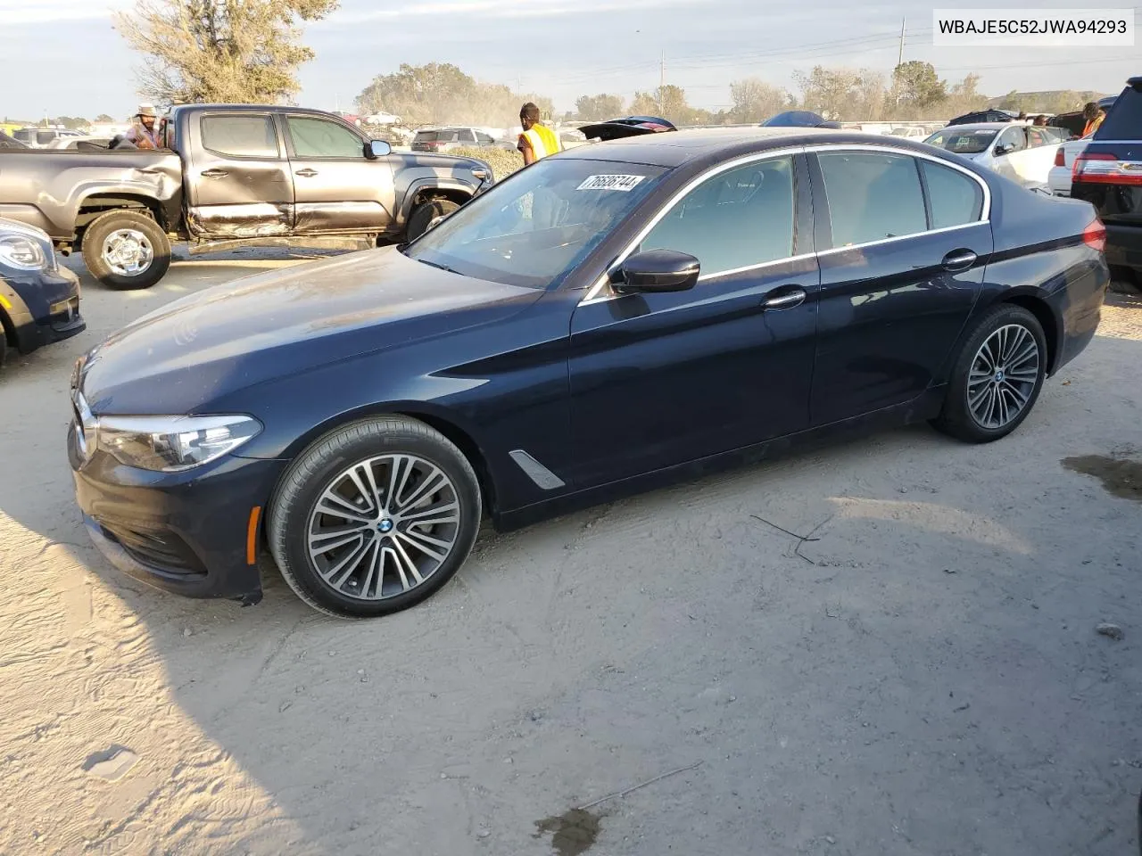 2018 BMW 540 I VIN: WBAJE5C52JWA94293 Lot: 76626744