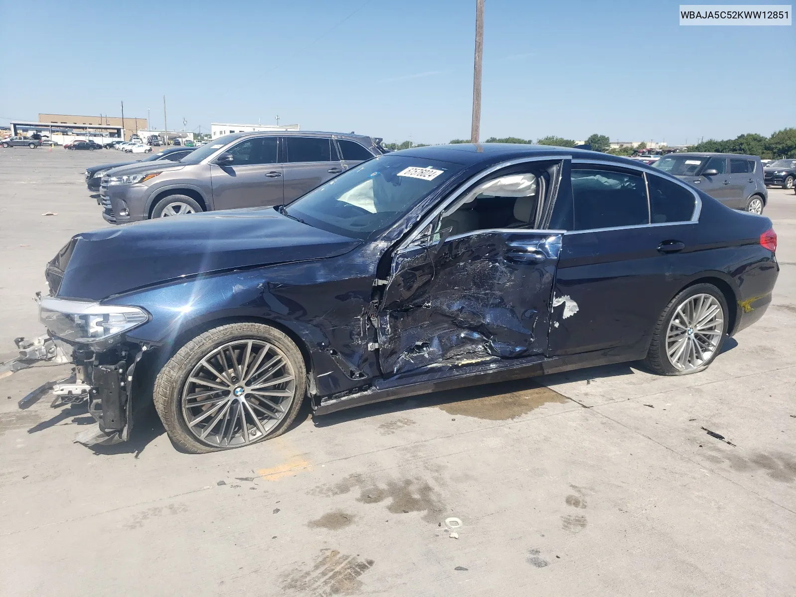 2019 BMW 530 I VIN: WBAJA5C52KWW12851 Lot: 67576024