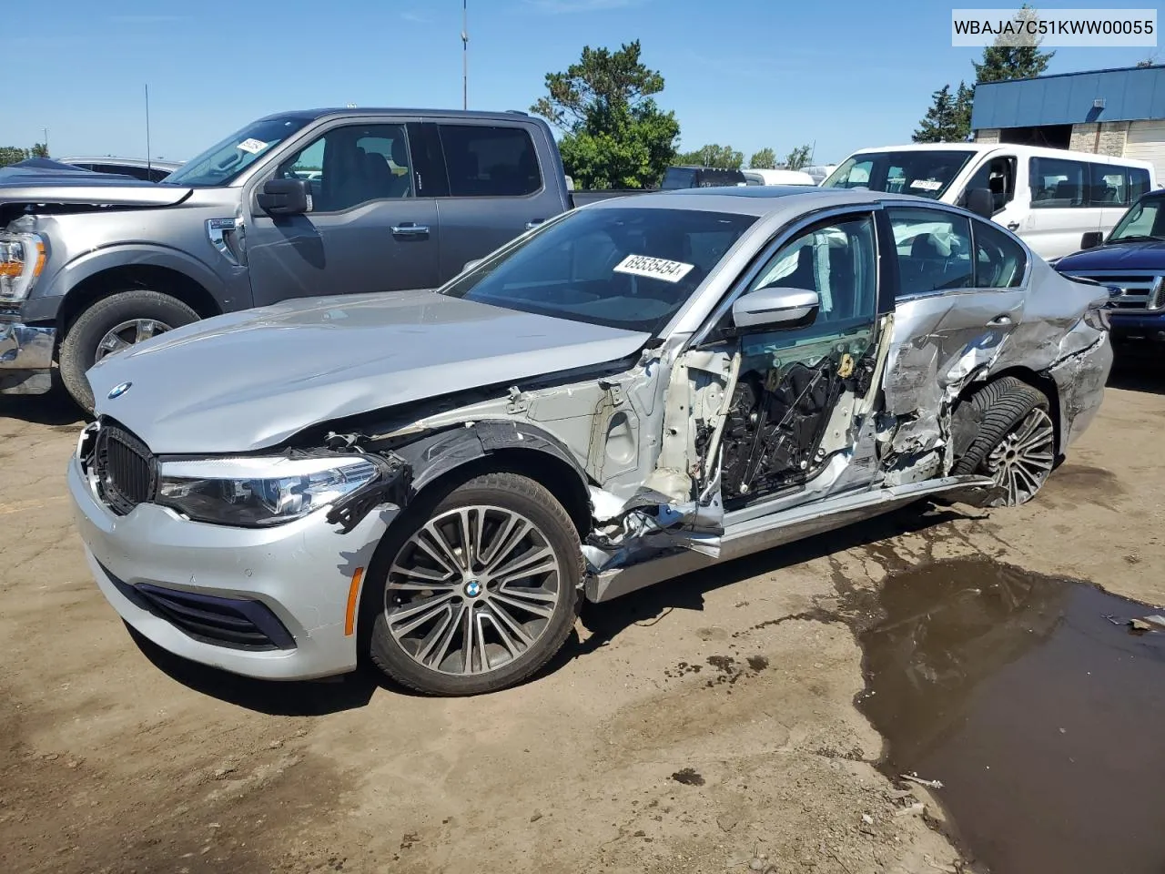 2019 BMW 530 Xi VIN: WBAJA7C51KWW00055 Lot: 69535454