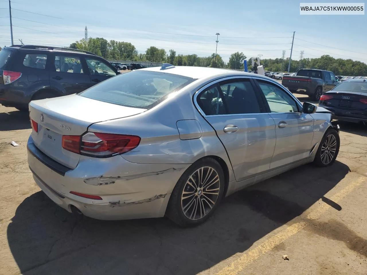 2019 BMW 530 Xi VIN: WBAJA7C51KWW00055 Lot: 69535454