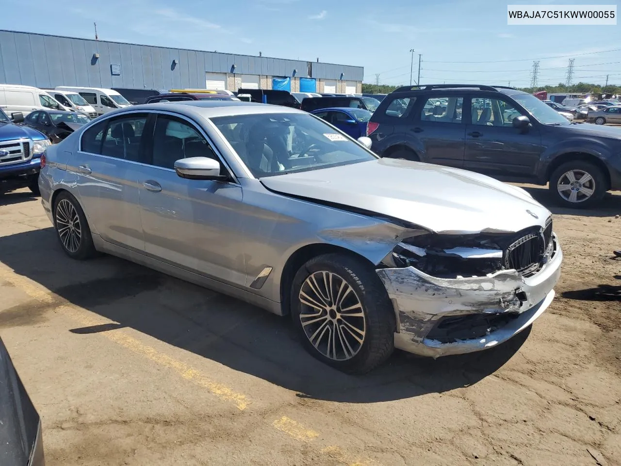 2019 BMW 530 Xi VIN: WBAJA7C51KWW00055 Lot: 69535454