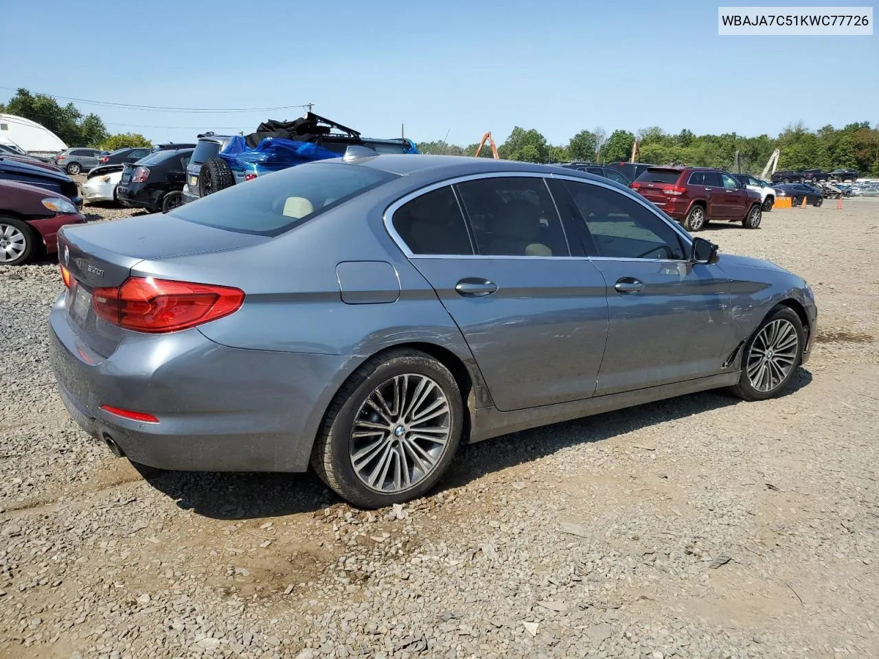 2019 BMW 530 Xi VIN: WBAJA7C51KWC77726 Lot: 69622334