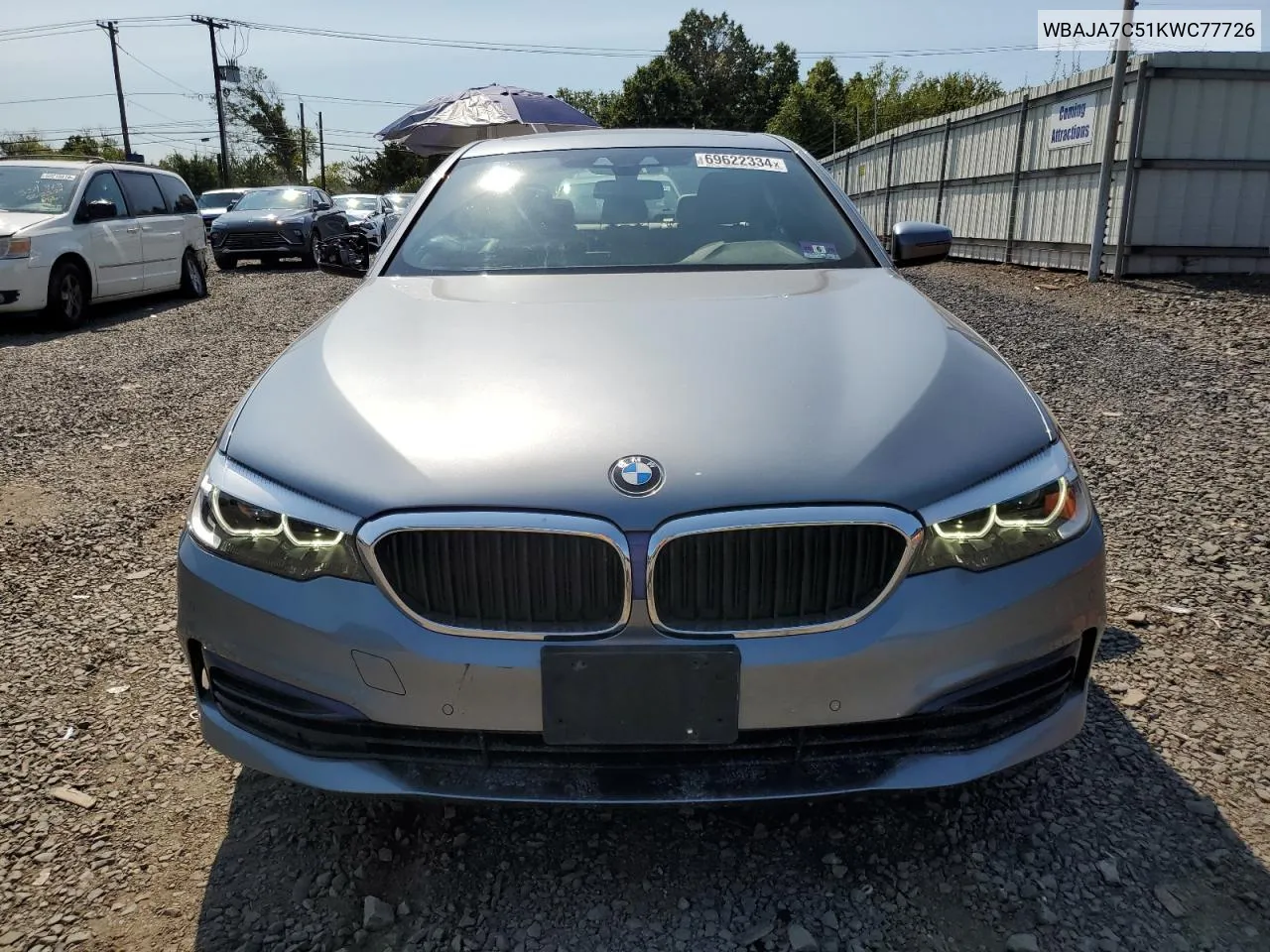 2019 BMW 530 Xi VIN: WBAJA7C51KWC77726 Lot: 69622334