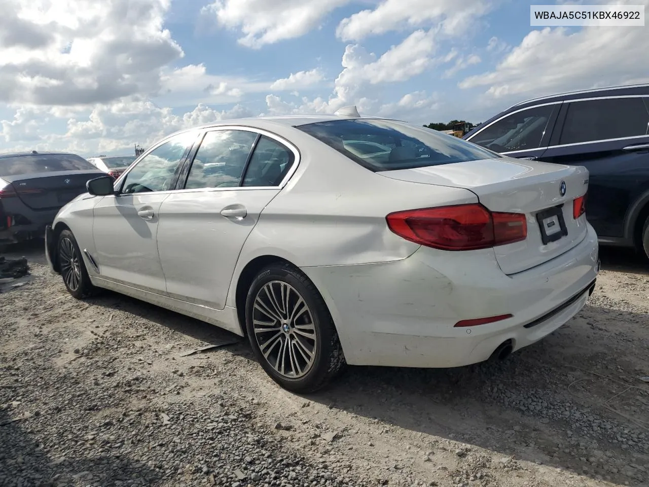 2019 BMW 530 I VIN: WBAJA5C51KBX46922 Lot: 72608434