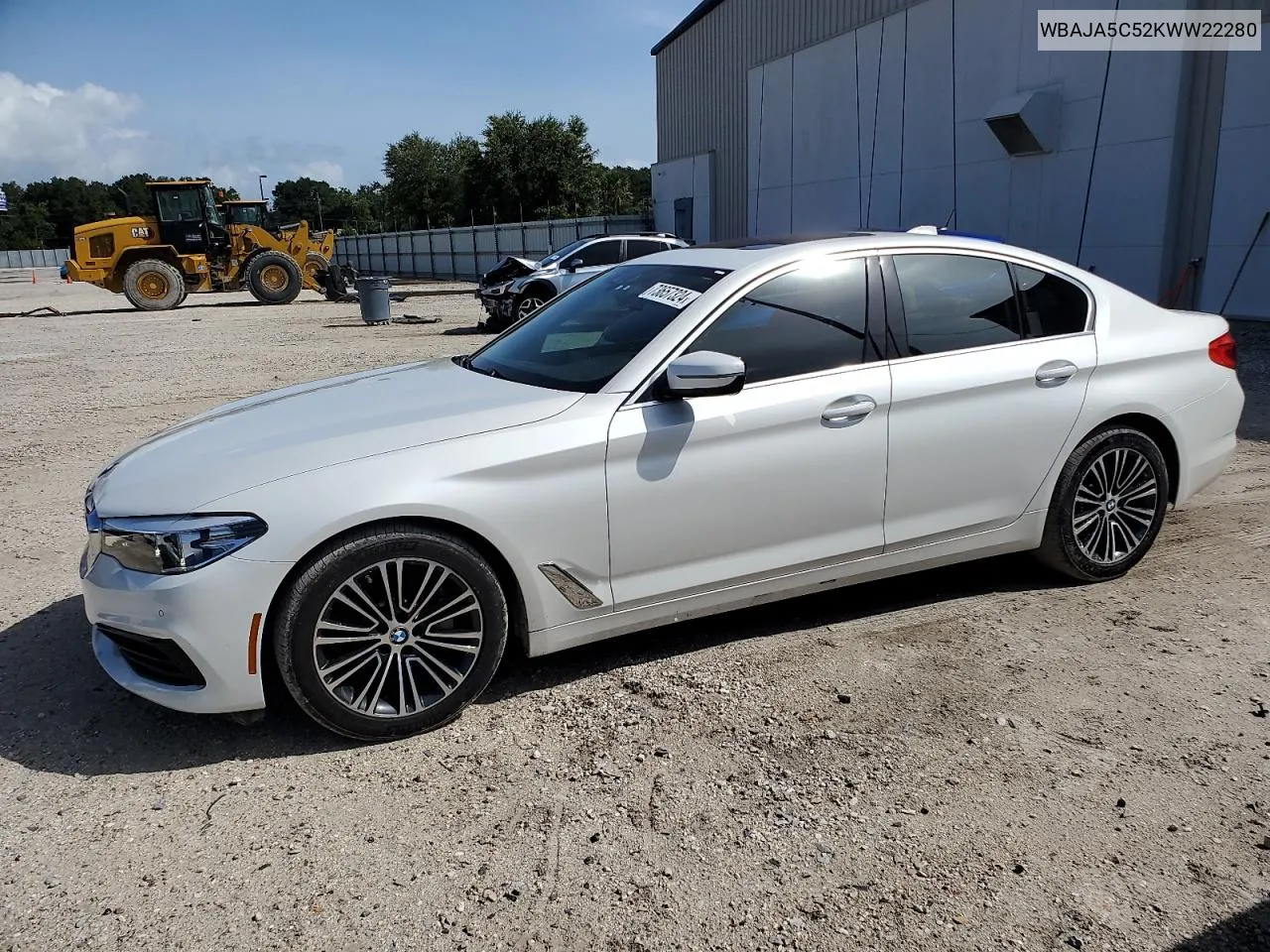 2019 BMW 530 I VIN: WBAJA5C52KWW22280 Lot: 73657324