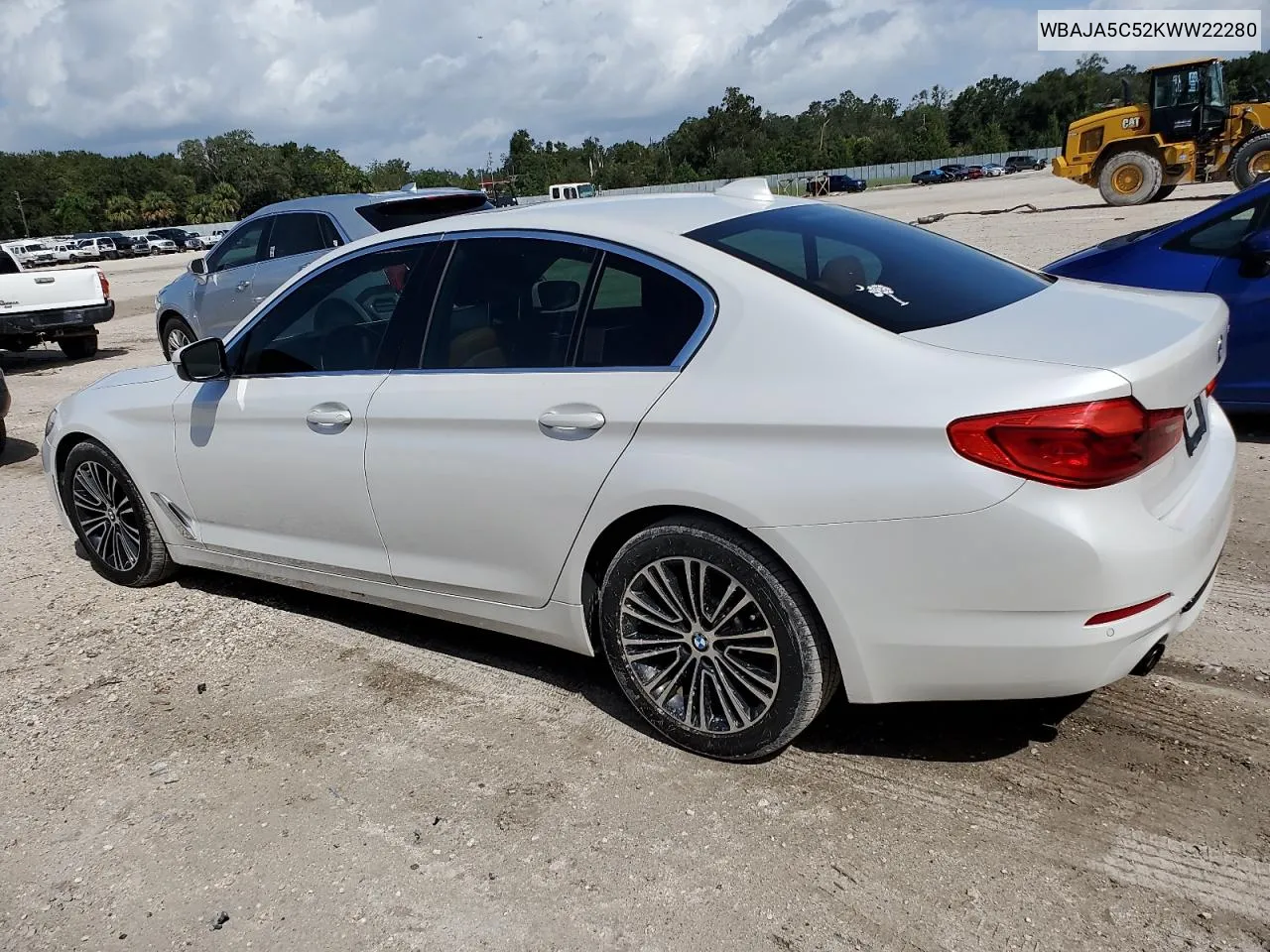 2019 BMW 530 I VIN: WBAJA5C52KWW22280 Lot: 73657324