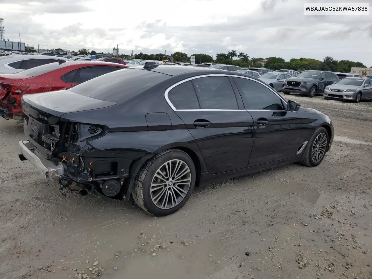 2019 BMW 530 I VIN: WBAJA5C52KWA57838 Lot: 74817694