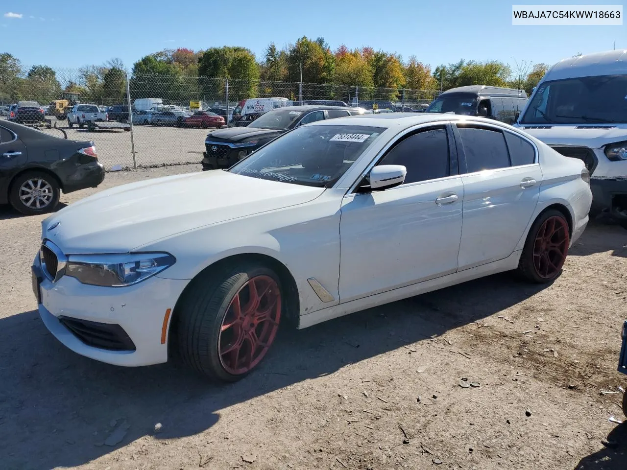 2019 BMW 530 Xi VIN: WBAJA7C54KWW18663 Lot: 75318444