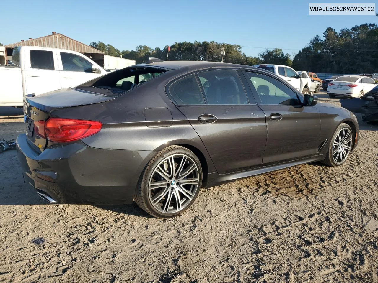 2019 BMW 540 I VIN: WBAJE5C52KWW06102 Lot: 75416894