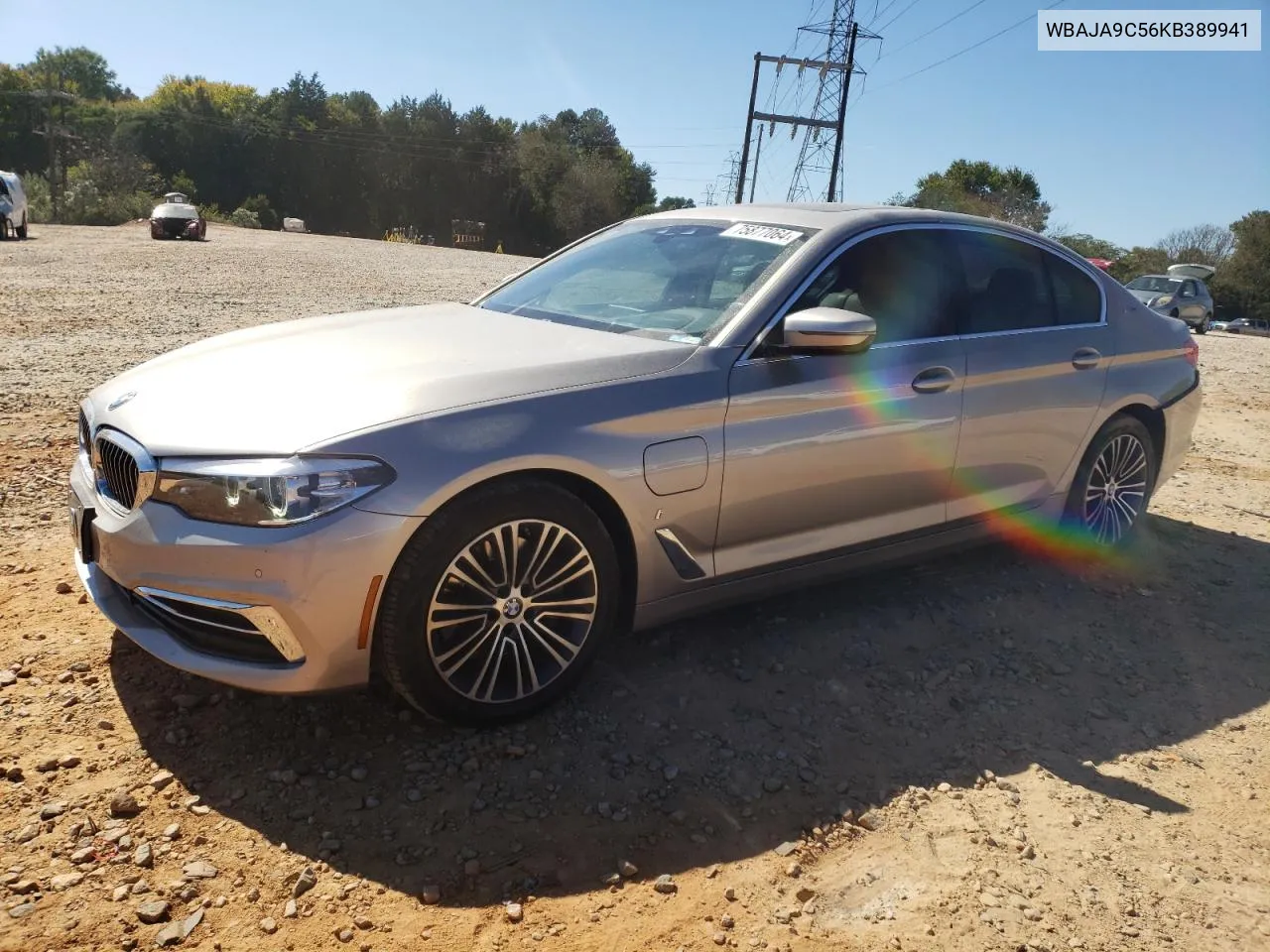 2019 BMW 530E VIN: WBAJA9C56KB389941 Lot: 75877064