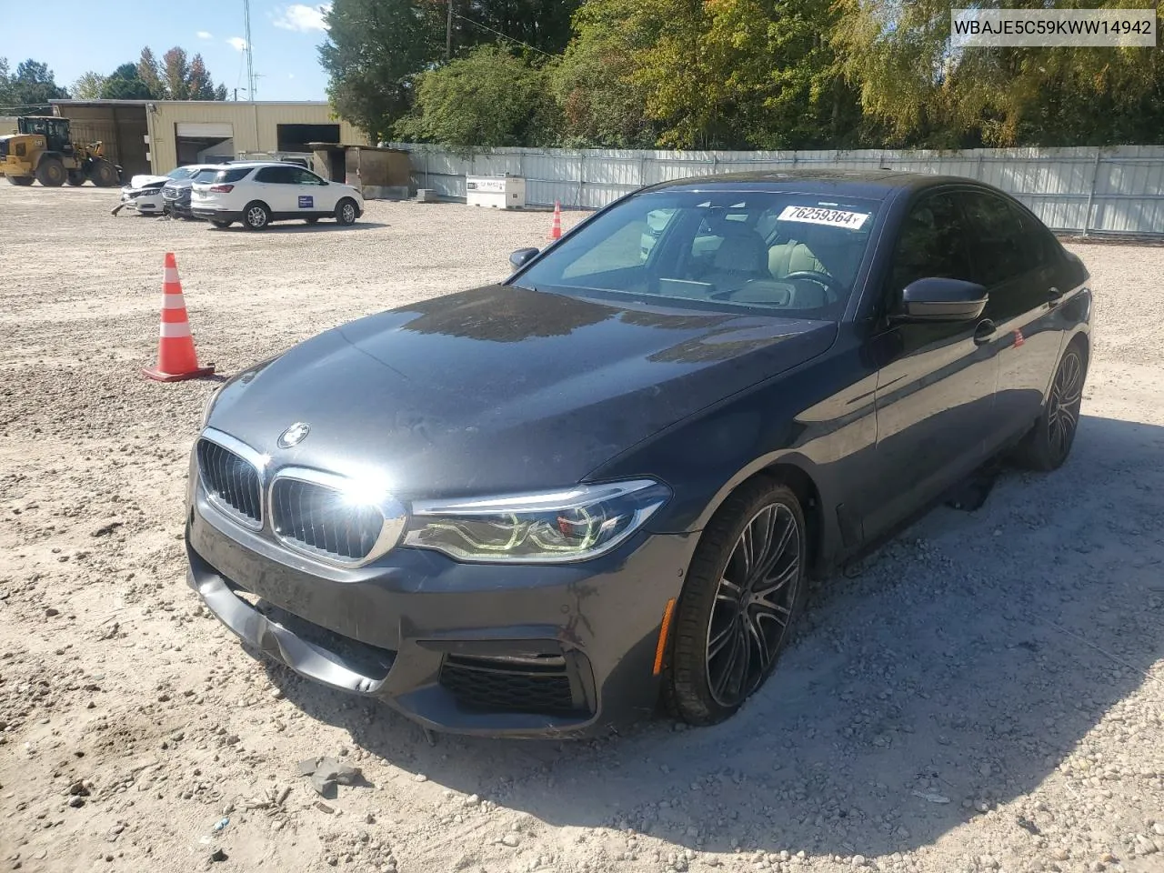 2019 BMW 540 I VIN: WBAJE5C59KWW14942 Lot: 76259364