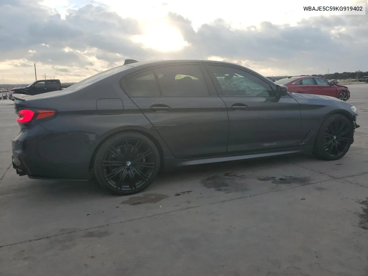 2019 BMW 540 I VIN: WBAJE5C59KG919402 Lot: 78366124