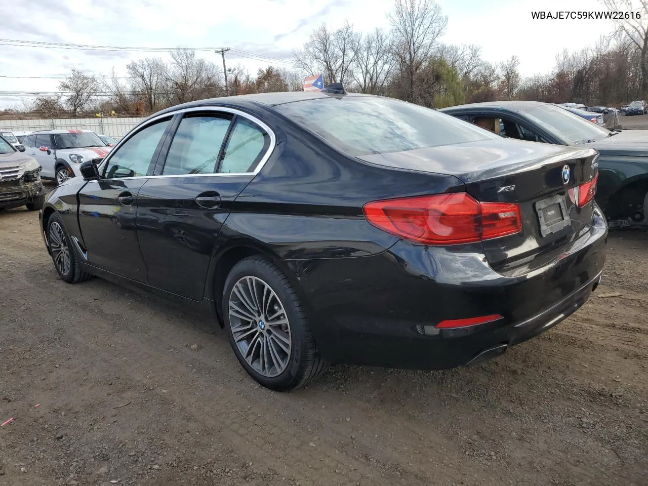 2019 BMW 540 Xi VIN: WBAJE7C59KWW22616 Lot: 79174354