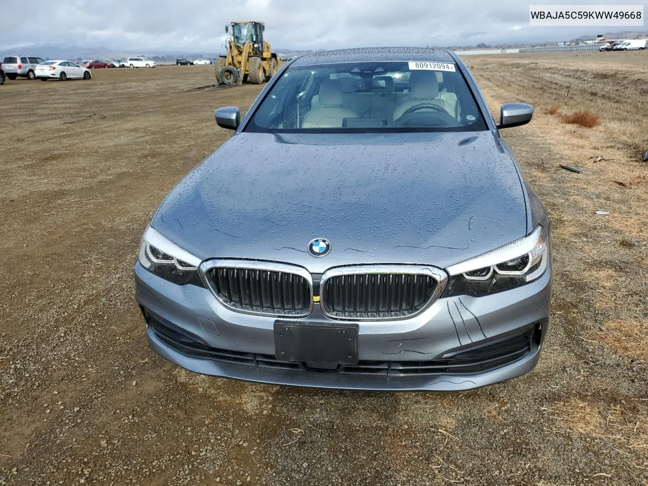 2019 BMW 530 I VIN: WBAJA5C59KWW49668 Lot: 80912094