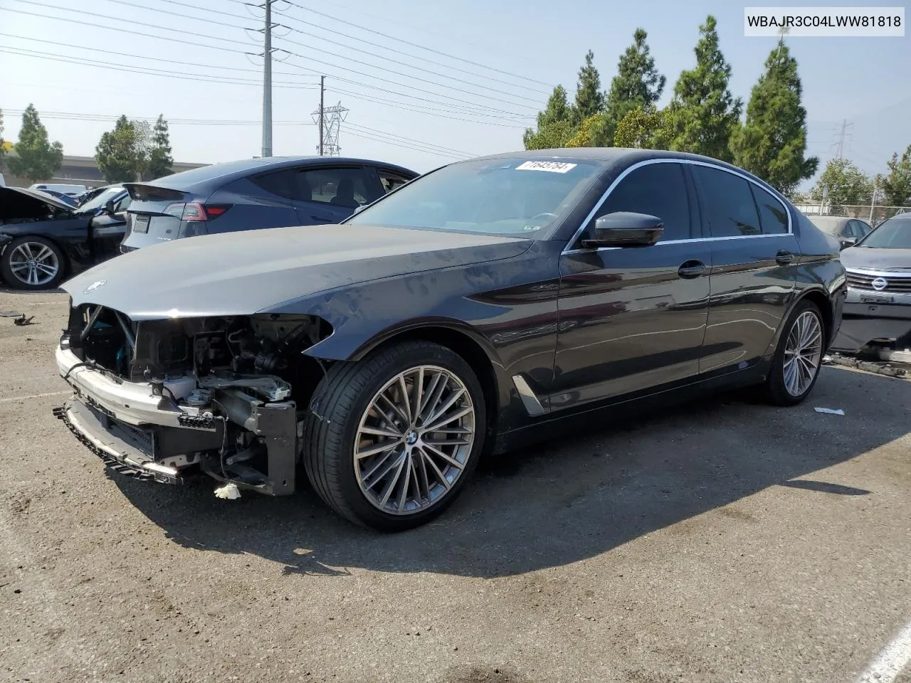 2020 BMW 530 I VIN: WBAJR3C04LWW81818 Lot: 71645784