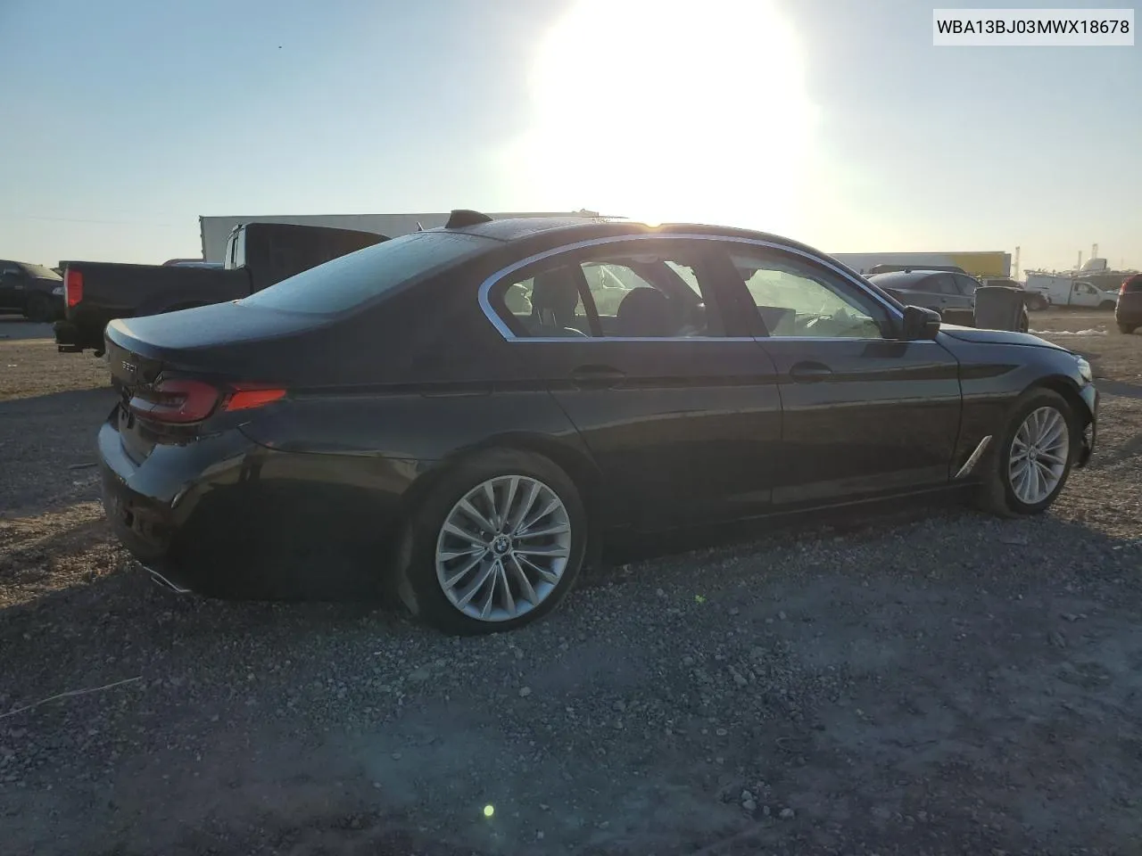 2021 BMW 530 Xi VIN: WBA13BJ03MWX18678 Lot: 73687054