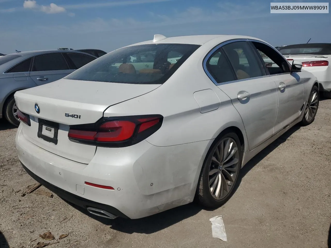 2021 BMW 540 I VIN: WBA53BJ09MWW89091 Lot: 74133994