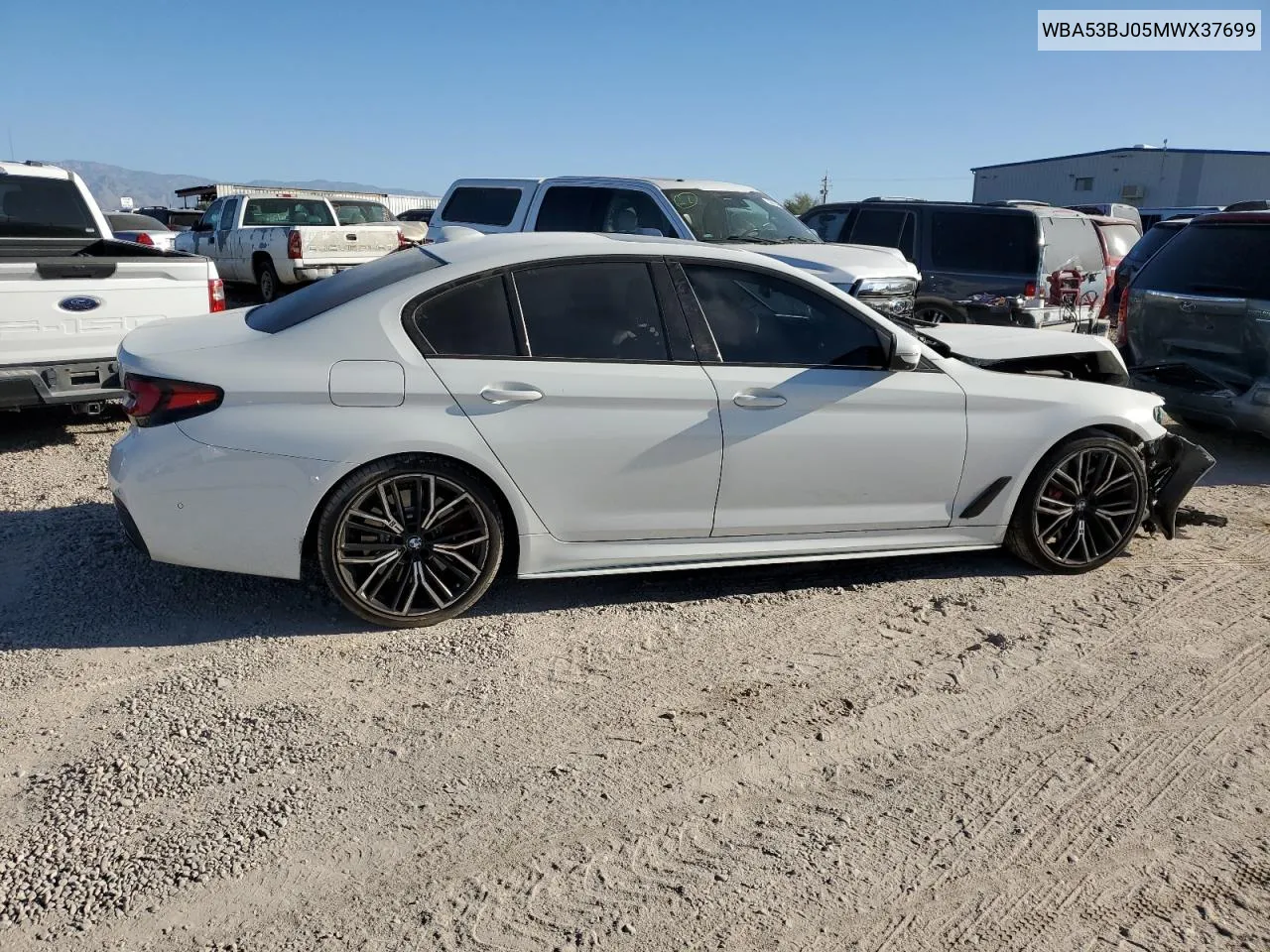 2021 BMW 540 I VIN: WBA53BJ05MWX37699 Lot: 78215354