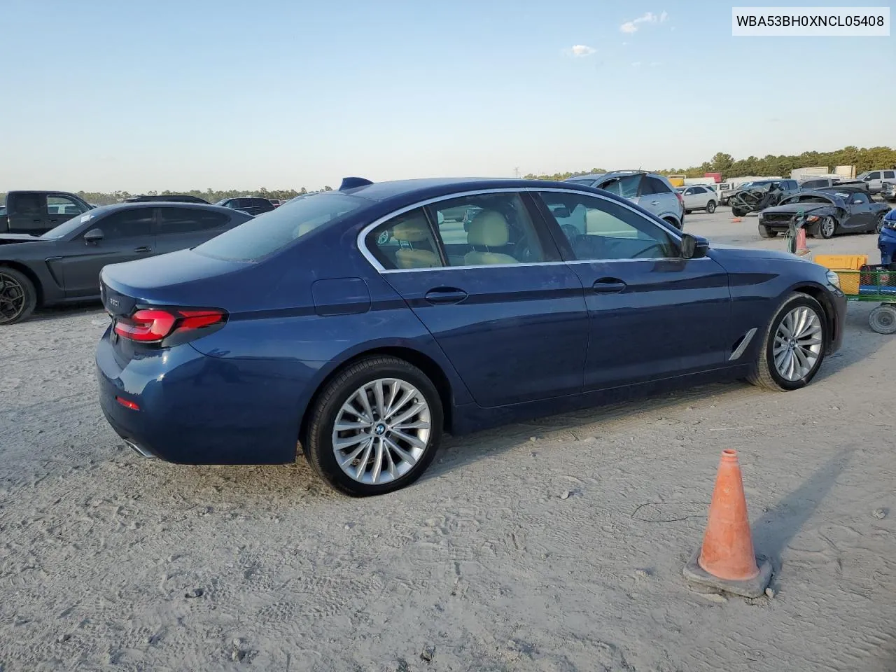 2022 BMW 530 I VIN: WBA53BH0XNCL05408 Lot: 70876314