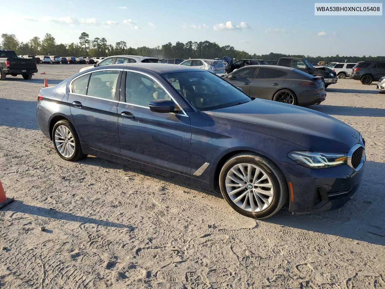 2022 BMW 530 I VIN: WBA53BH0XNCL05408 Lot: 70876314