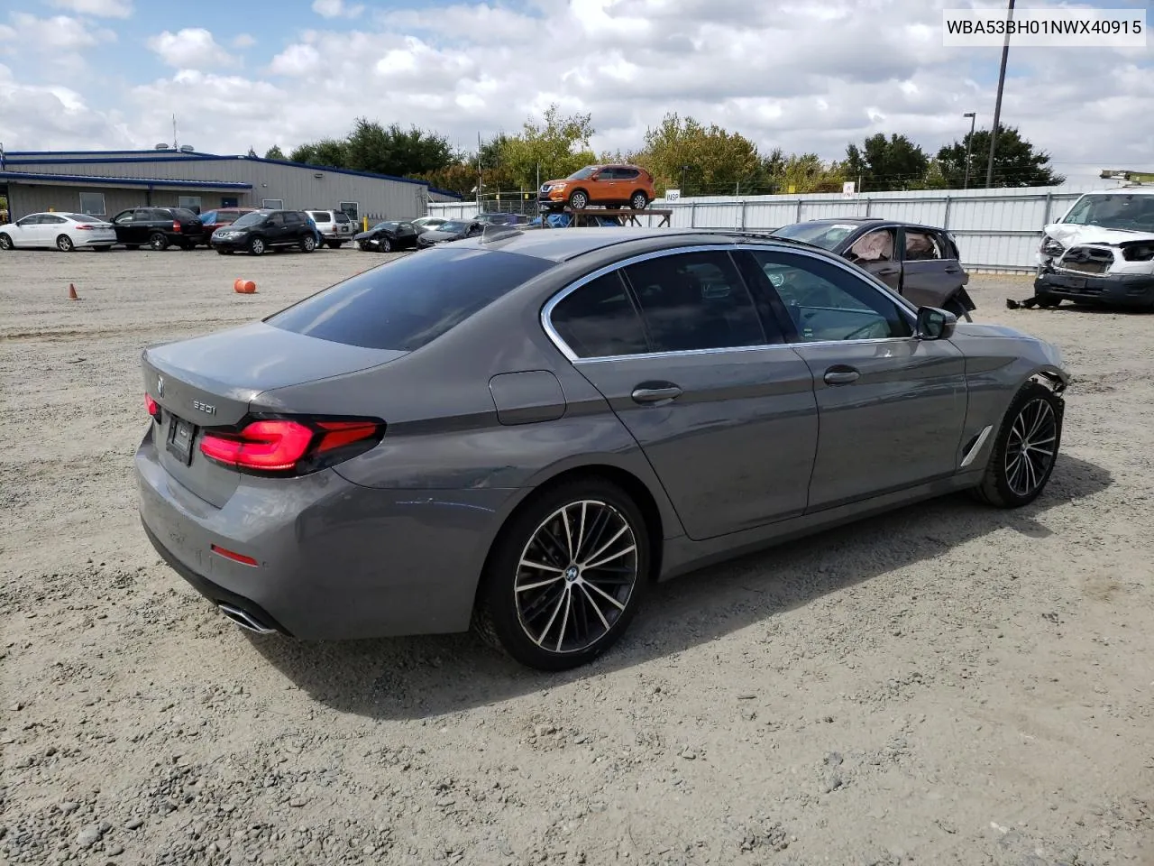 2022 BMW 530 I VIN: WBA53BH01NWX40915 Lot: 71659494