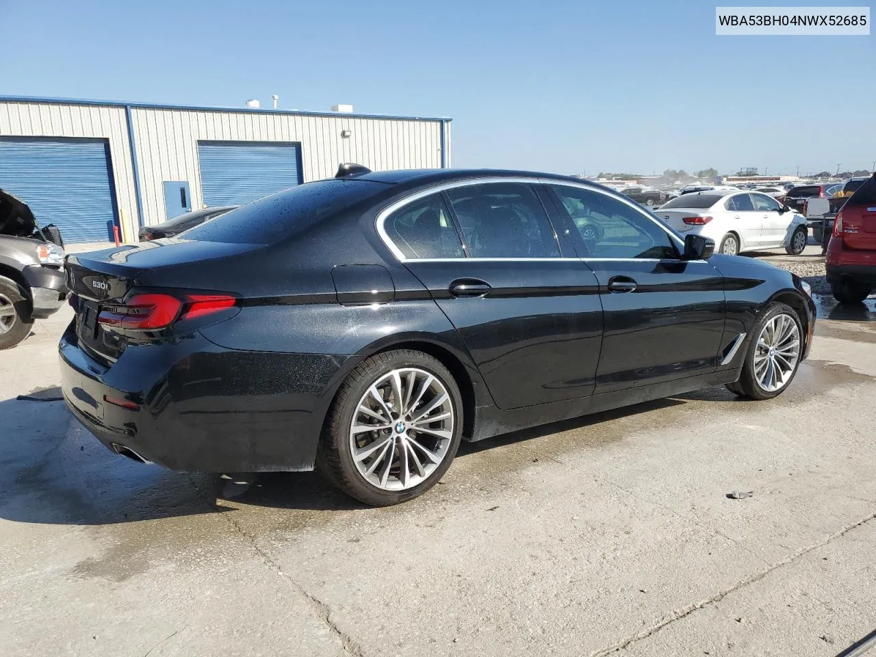 2022 BMW 530 I VIN: WBA53BH04NWX52685 Lot: 74294784