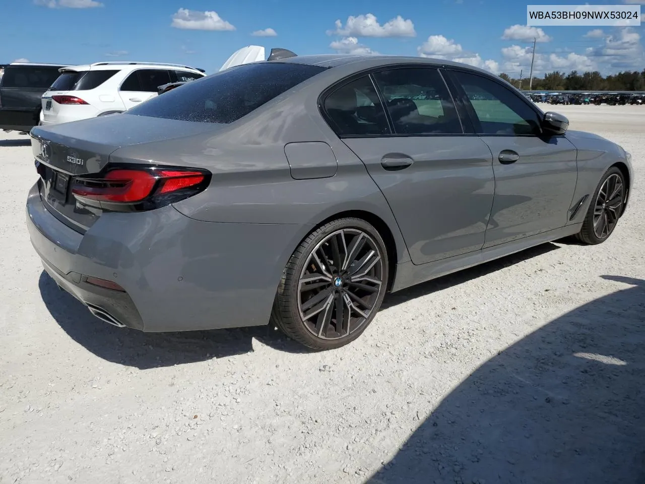 2022 BMW 530 I VIN: WBA53BH09NWX53024 Lot: 75998364