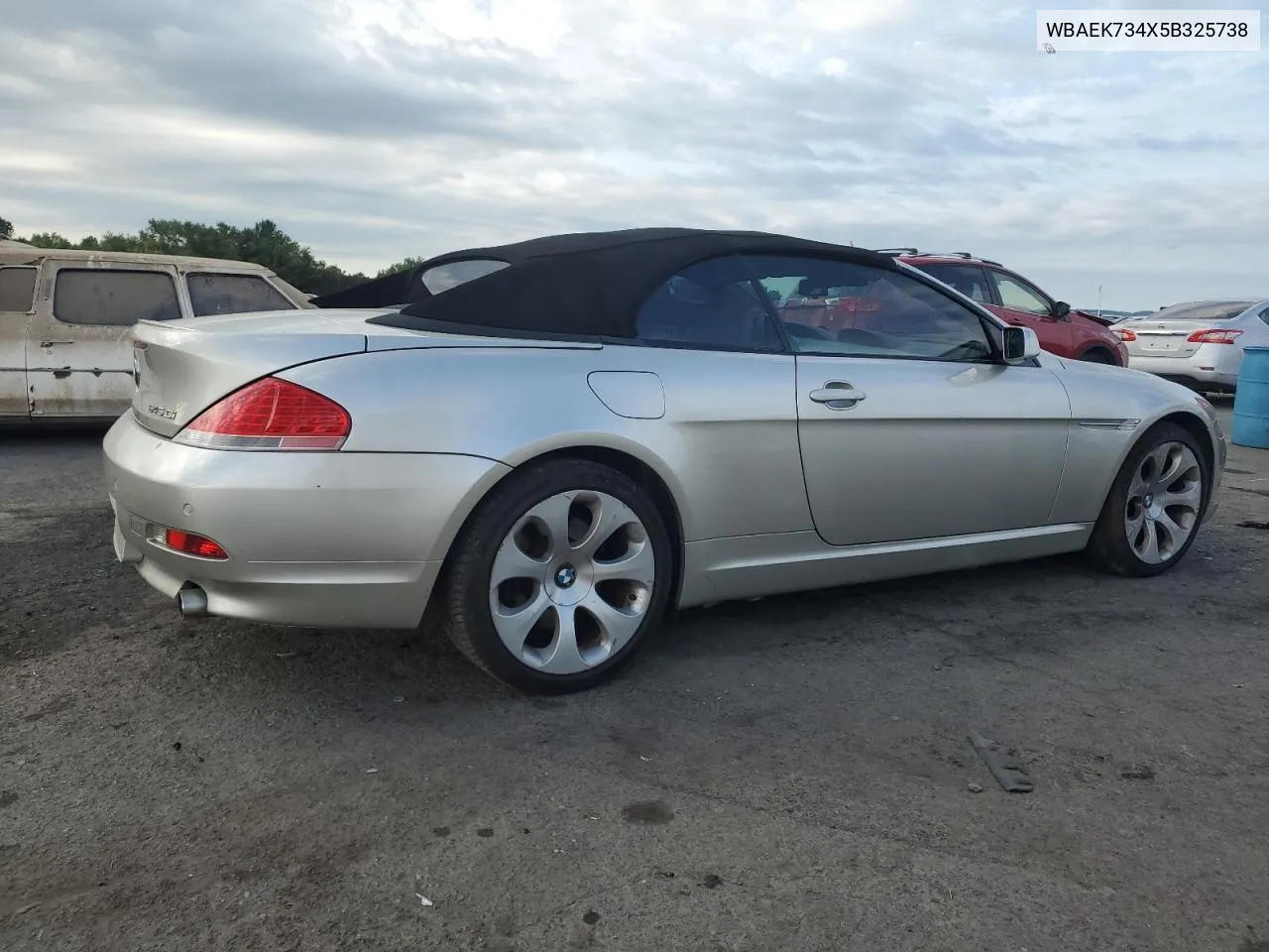 2005 BMW 645 Ci Automatic VIN: WBAEK734X5B325738 Lot: 68113044