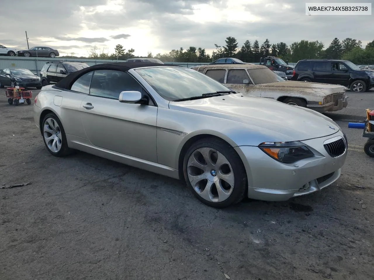 2005 BMW 645 Ci Automatic VIN: WBAEK734X5B325738 Lot: 68113044