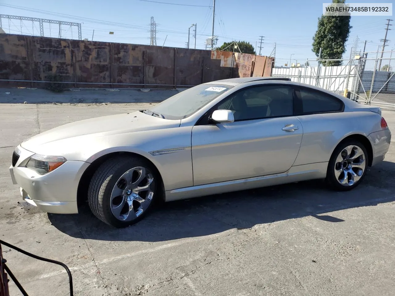 2005 BMW 645 Ci Automatic VIN: WBAEH73485B192332 Lot: 76946314