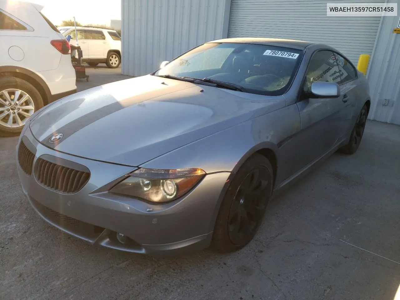 2007 BMW 650 I VIN: WBAEH13597CR51458 Lot: 78070794