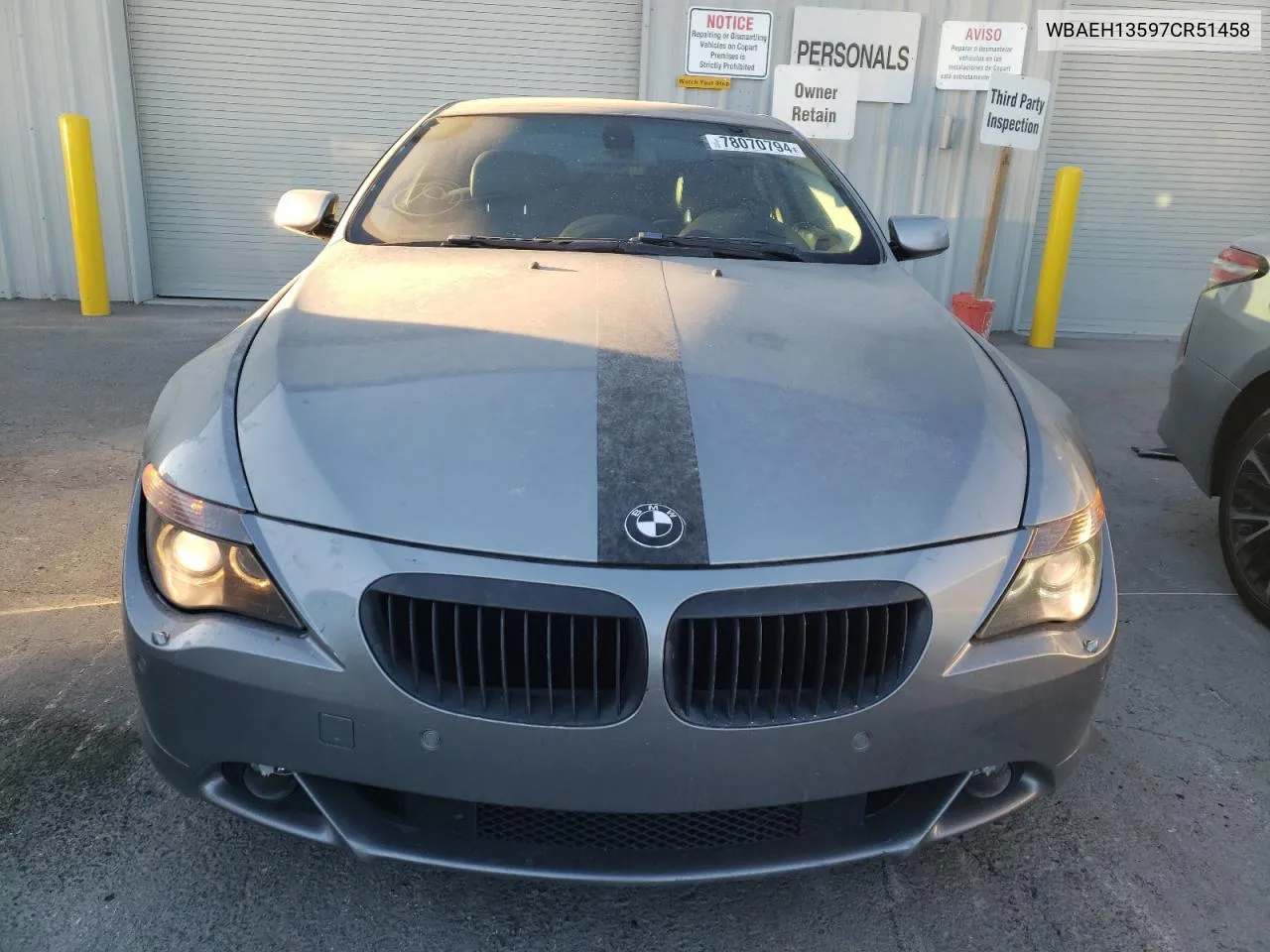 2007 BMW 650 I VIN: WBAEH13597CR51458 Lot: 78070794