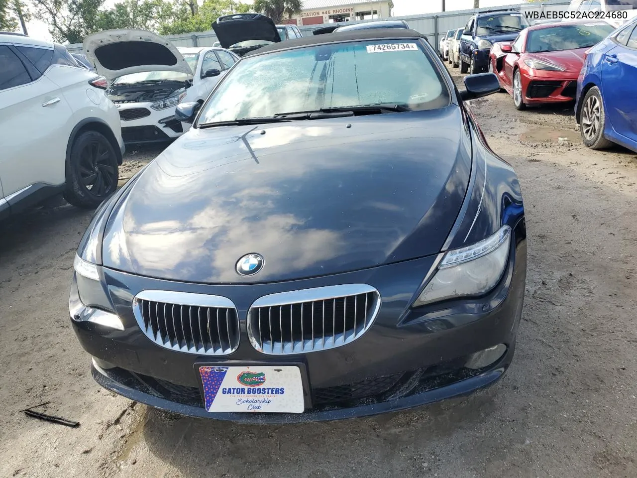 WBAEB5C52AC224680 2010 BMW 650 I