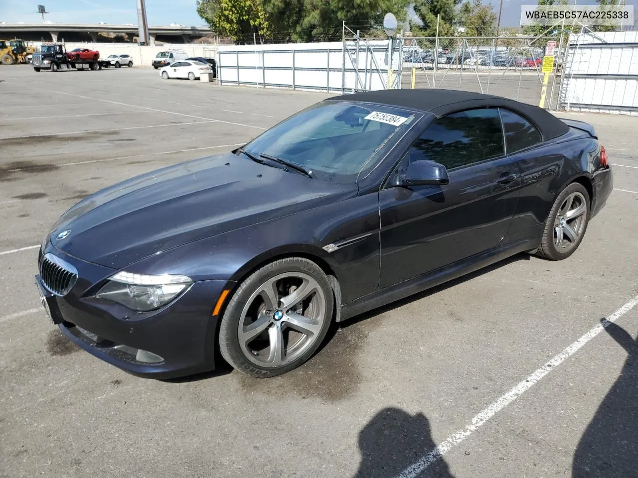 2010 BMW 650 I VIN: WBAEB5C57AC225338 Lot: 75755384