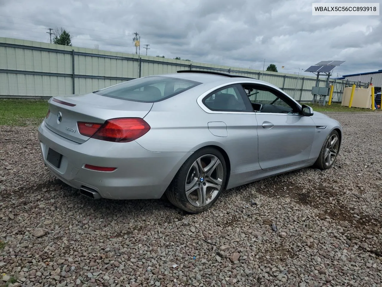 2012 BMW 650 Xi VIN: WBALX5C56CC893918 Lot: 59945784