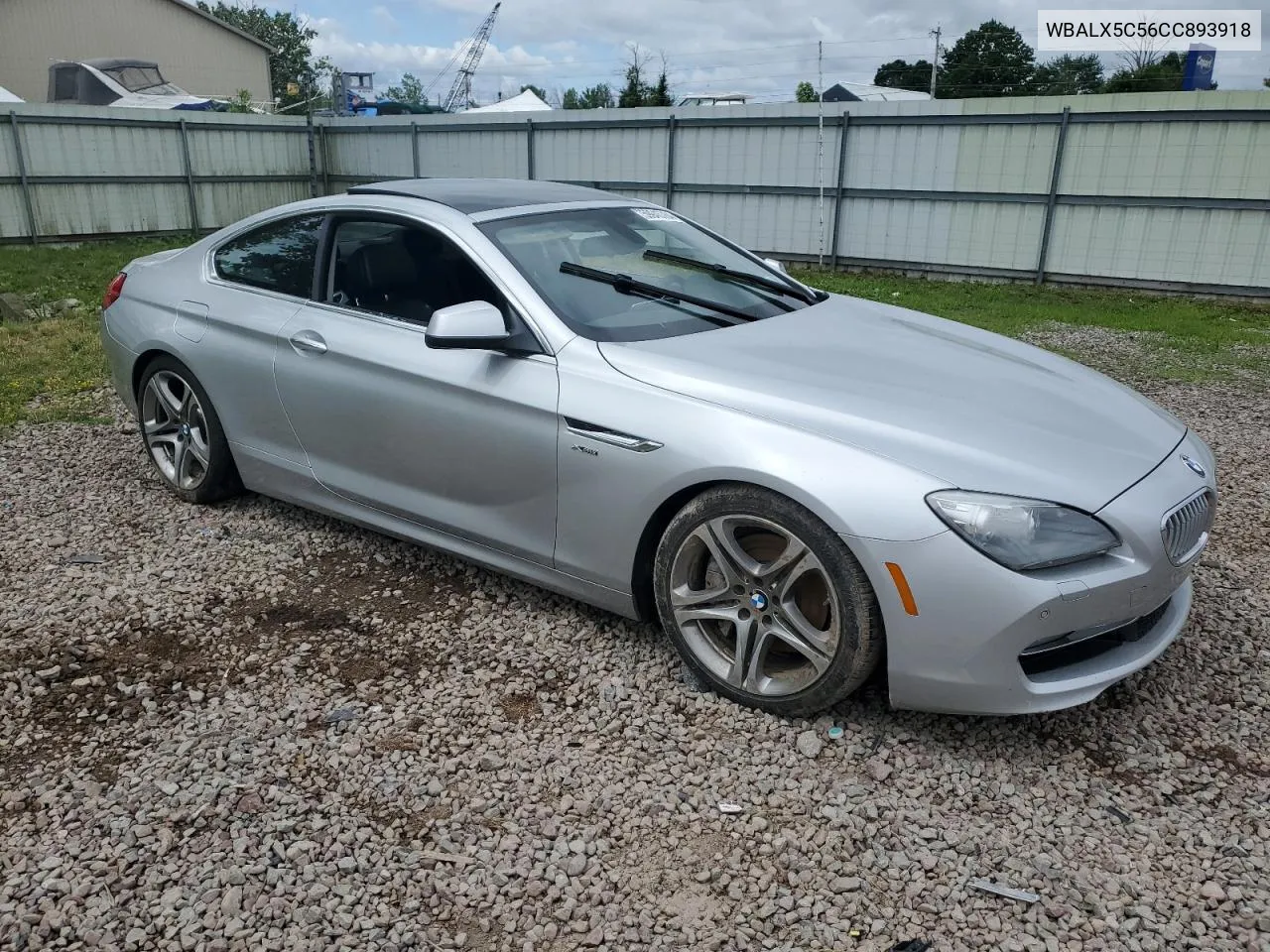 2012 BMW 650 Xi VIN: WBALX5C56CC893918 Lot: 59945784