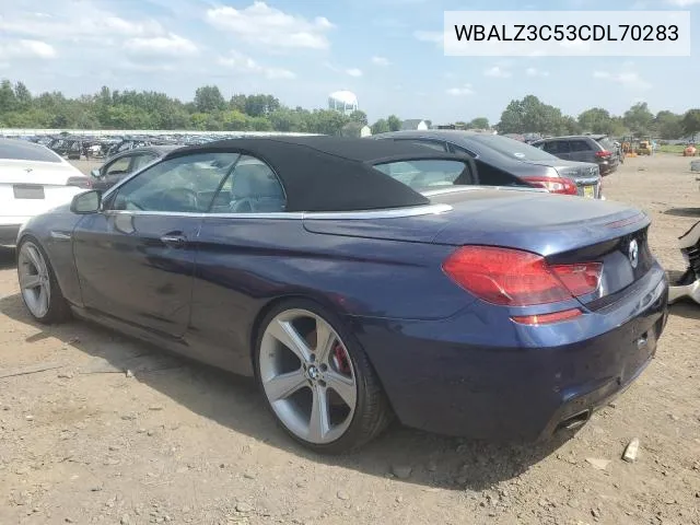 2012 BMW 650 I VIN: WBALZ3C53CDL70283 Lot: 62608024