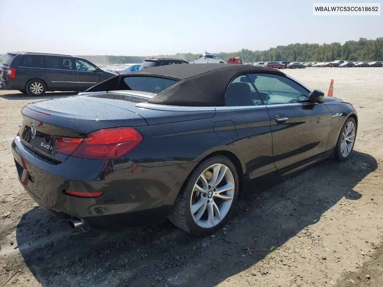 2012 BMW 640 I VIN: WBALW7C53CC618652 Lot: 69508784